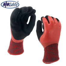 NMSAFETY EN388 Certificate Double Nitrile Dipping Puncture Proof Gloves with winter liner and cut 5 liner for winter use
